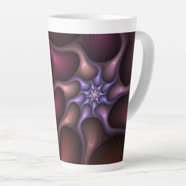 Magical Shiny Abstract Striped Colourful Fractal Latte Mug (Right Angle)