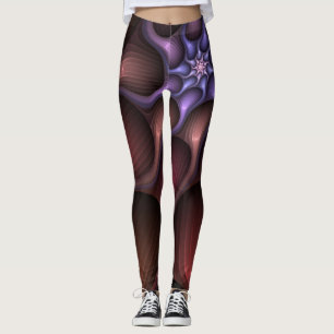 Magical Shiny Abstract Striped Colourful Fractal Leggings