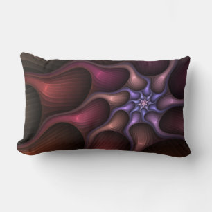 Magical Shiny Abstract Striped Colourful Fractal Lumbar Cushion