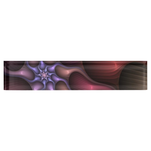 Magical Shiny Abstract Striped Colourful Fractal Nameplate (Front)