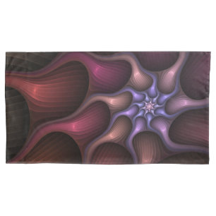 Magical Shiny Abstract Striped Colourful Fractal Pillowcase