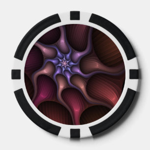 Magical Shiny Abstract Striped Colourful Fractal Poker Chips