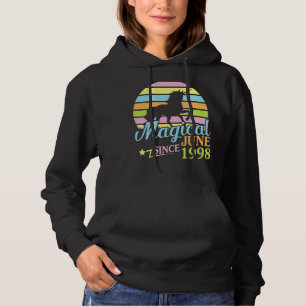 Magical Since June 1998 Happy Birthday Unicorn 24  Hoodie