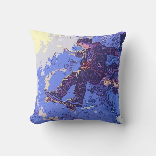 Magical Skateboard Ride - Skateboarder Cushion (Front)
