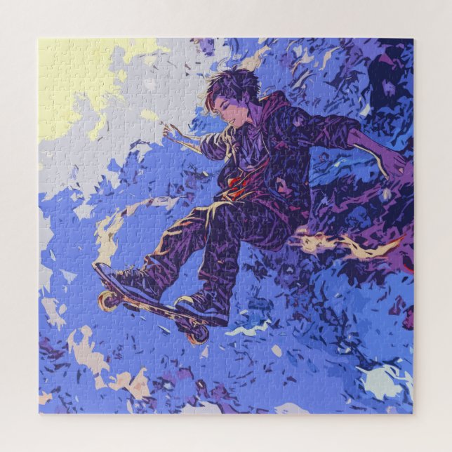 Magical Skateboard Ride - Skateboarder Jigsaw Puzzle (Vertical)