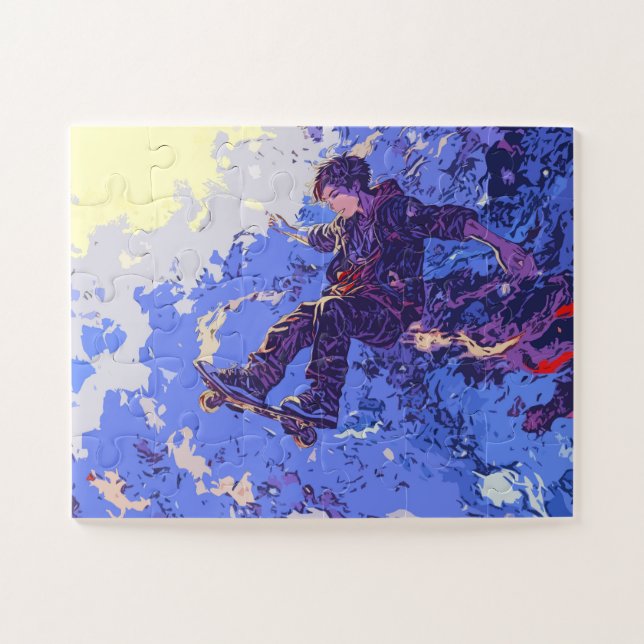 Magical Skateboard Ride - Skateboarder Jigsaw Puzzle (Horizontal)