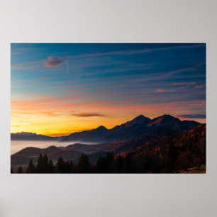 Magical sky above mountain Storžič Poster