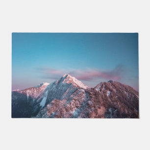 Magical sky above mountain Storžič, Slovenia Doormat