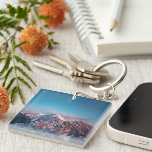 Magical sky above mountain Storžič, Slovenia Key Ring