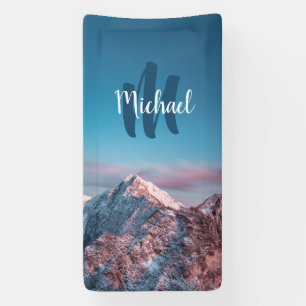 Magical sky monogram mountain Storžič Slovenia Banner