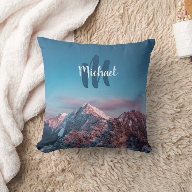 Magical sky monogram mountain Storžič Slovenia Cushion (Blanket)