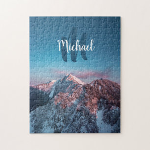 Magical sky monogram mountain Storžič Slovenia Jigsaw Puzzle