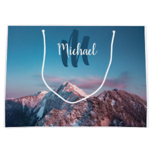 Magical sky monogram mountain Storžič Slovenia Large Gift Bag