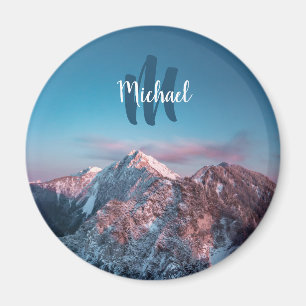 Magical sky monogram mountain Storžič Slovenia Magnet