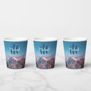 Magical sky monogram mountain Storžič Slovenia Paper Cups