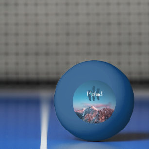 Magical sky monogram mountain Storžič Slovenia Ping Pong Ball