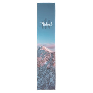Magical sky monogram mountain Storžič Slovenia Short Table Runner