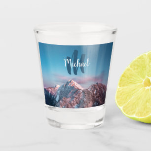 Magical sky monogram mountain Storžič Slovenia Shot Glass
