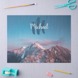 Magical sky monogram mountain Storžič Slovenia Tissue Paper