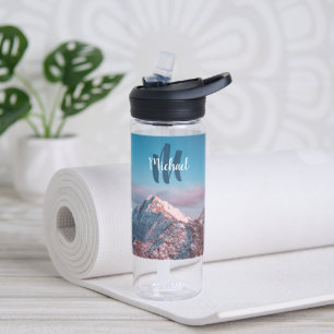 Magical sky monogram mountain Storžič Slovenia Water Bottle