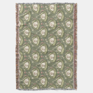 Magical Sleeping Bunny & Fairies in the Forest Throw Blanket
