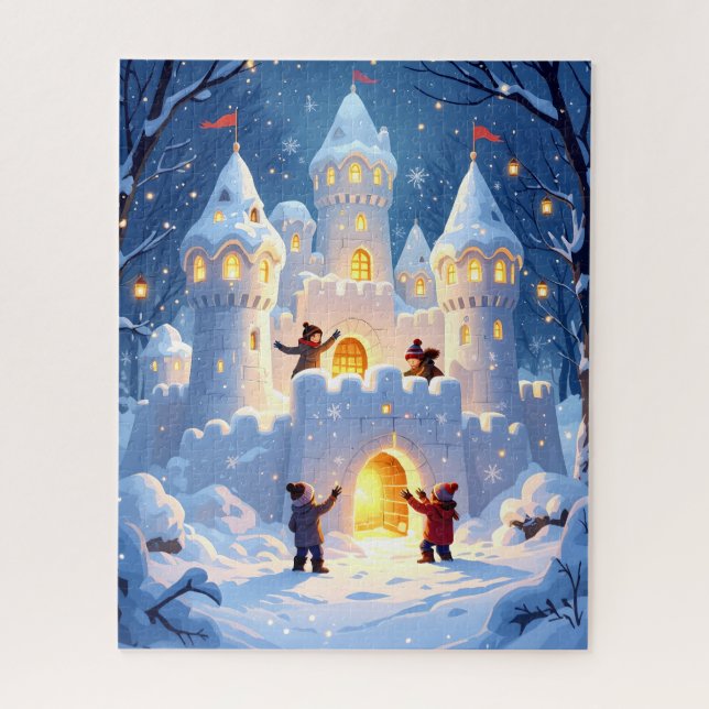 Magical Snow Castle Winter Wonderland Jigsaw Puzzle (Vertical)