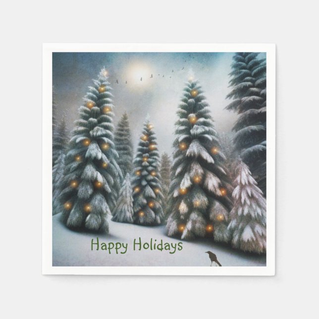 Magical Snow Forest Napkin (Front)