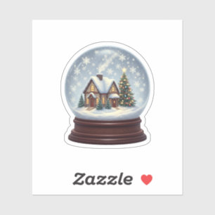 Magical Snow Globe Christmas House & Tree