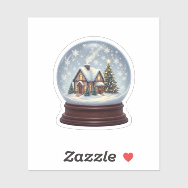 Magical Snow Globe Christmas House & Tree  (Sheet)