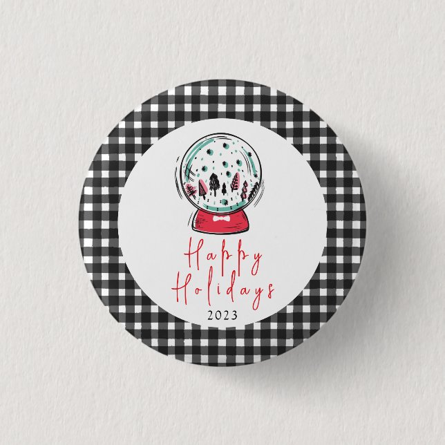 Magical Snow Globe Christmas Party 3 Cm Round Badge (Front)