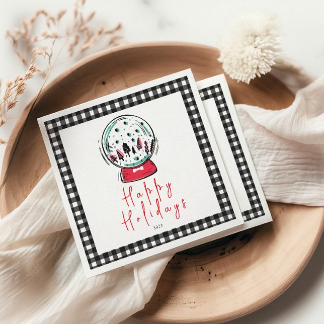 Magical Snow Globe Christmas Party Napkin (Creator Uploaded)