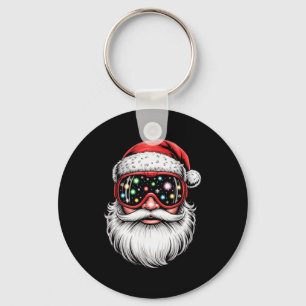 Magical Snowboarding Ski Goggles Santa Christmas Key Ring