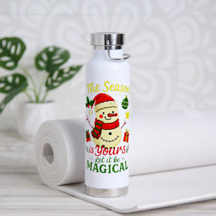 Magical Snowman Christmas Cozy Holiday Sports Gift Water Bottle