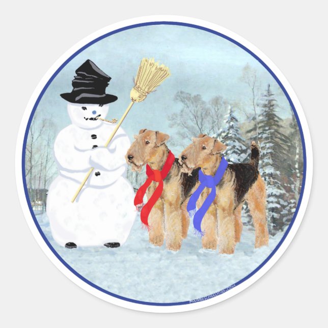 Magical Snowman Classic Round Sticker (Front)
