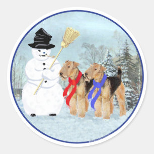 Magical Snowman Classic Round Sticker