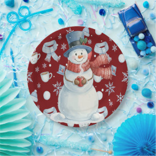 Magical Snowman Frozen Paper Plate