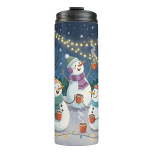 Magical Snowmen Winter Night – Cosy Christmas Illu Thermal Tumbler
