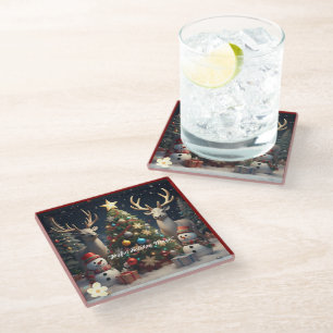 "Magical Snowy Nights" Glass Coaster