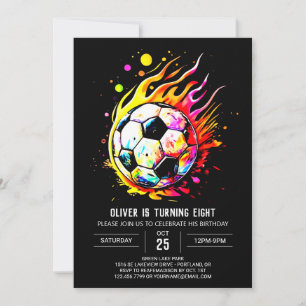 Magical Soccer Kids Editable Birthday Invitation