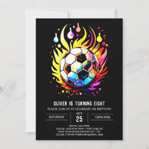 Magical Soccer Kids Editable Birthday Invitation