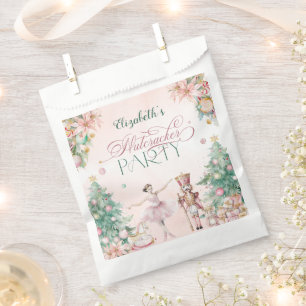Magical Soft Pink Nutcracker Girls Birthday Party Favour Bag