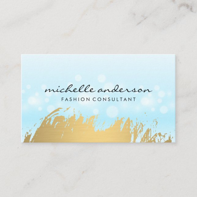 Magical Sparkle | Gold Brushed Business Card (Front)