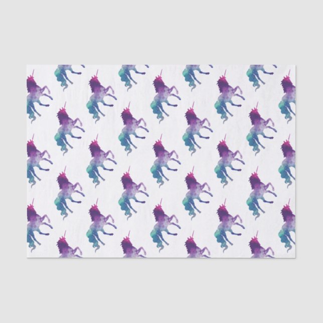 Magical Sparkly Prancing unicorn Tissue Paper (Front)