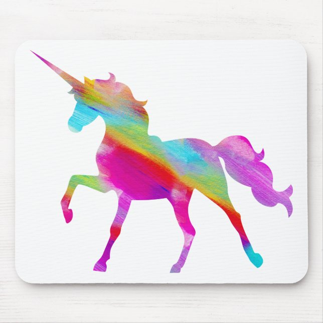 Magical sparkly rainbow prancing unicorn mouse pad (Front)