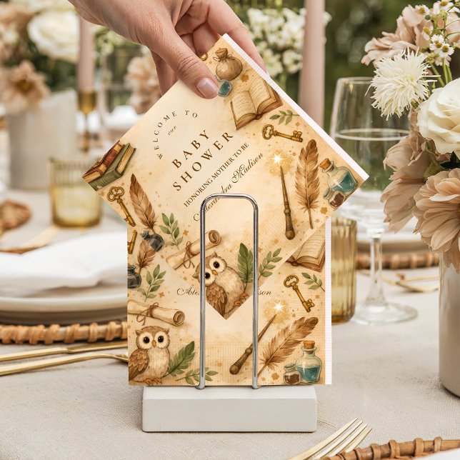 Magical Spellbook Wizard Baby Shower Napkin (Creator Uploaded)