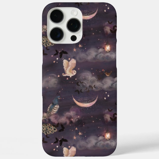 Magical Spooky Owl Moon Purple Lantern Case-Mate iPhone Case (Back)
