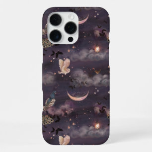 Magical Spooky Owl Moon Purple Lantern iPhone 16 Pro Max Case