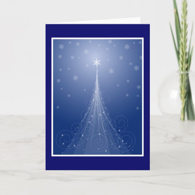 Magical Star Dusted Christmas Tree Holiday Card (Front)