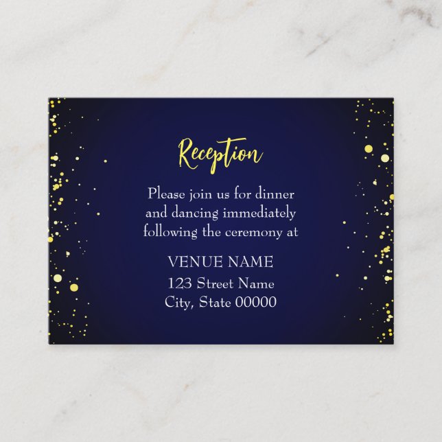 Magical Starry Night Wedding Reception Card (Front)