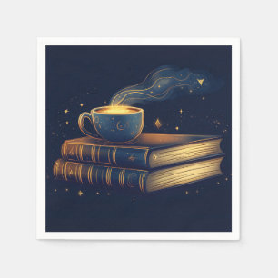 Magical Stars and Coffee with Books Napkin